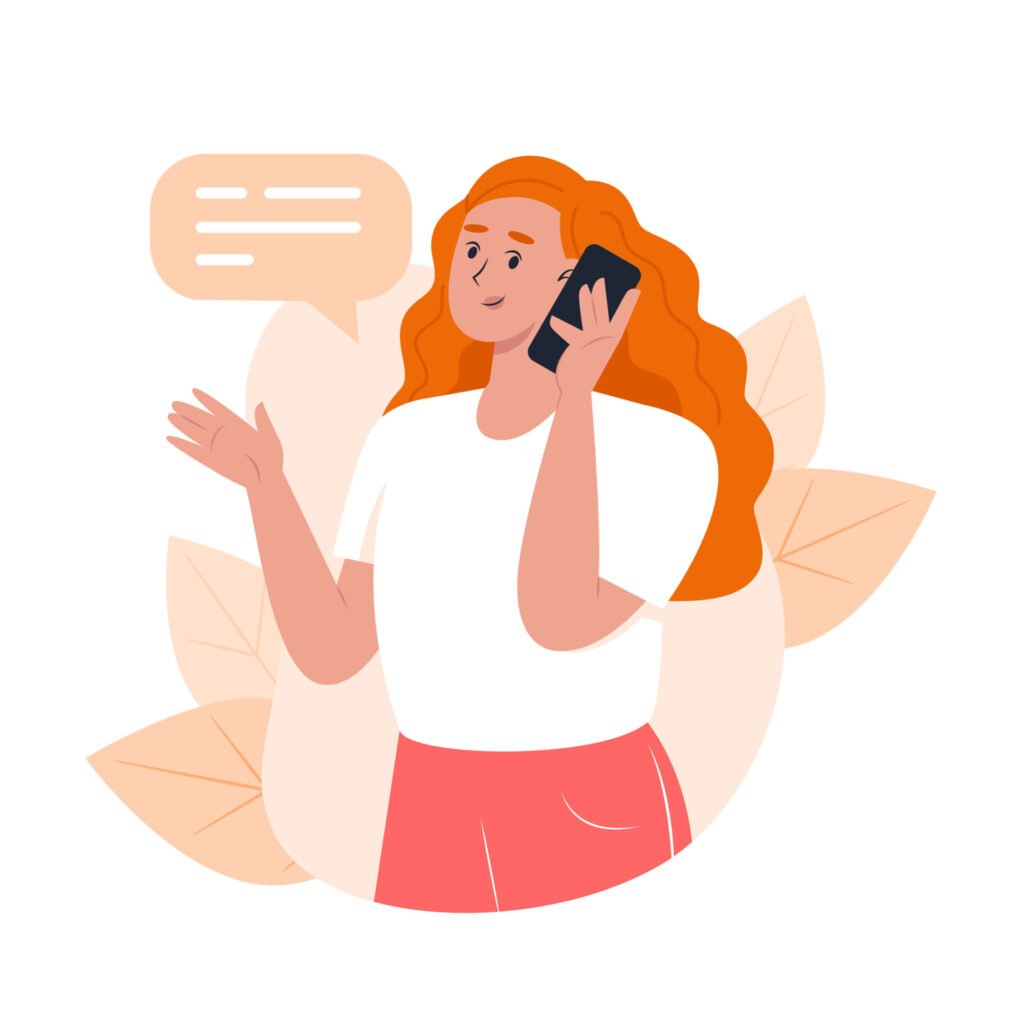 Young woman calling by smartphone